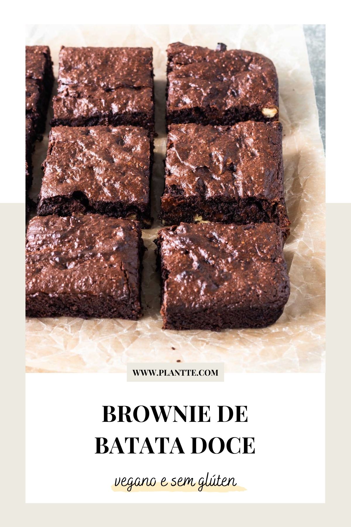 brownie de batata doce cortado em pedaços quadrados