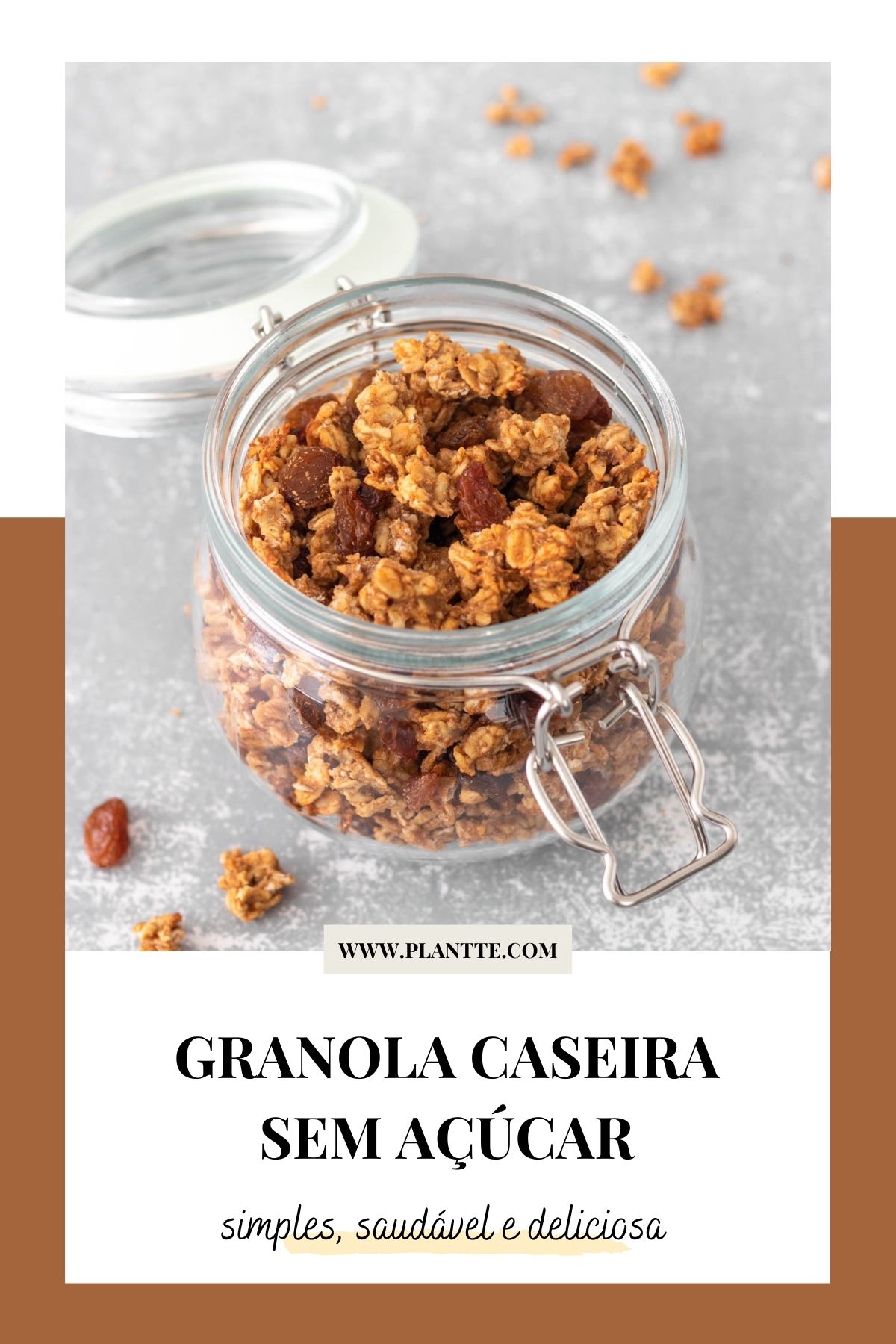 granola sem açúcar no pote